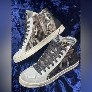 P448 Snake Print High-Top Sneakers EU size 36